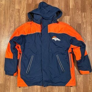 Retro Denver Broncos NFL Official Hooded 2 in 1 Jacket